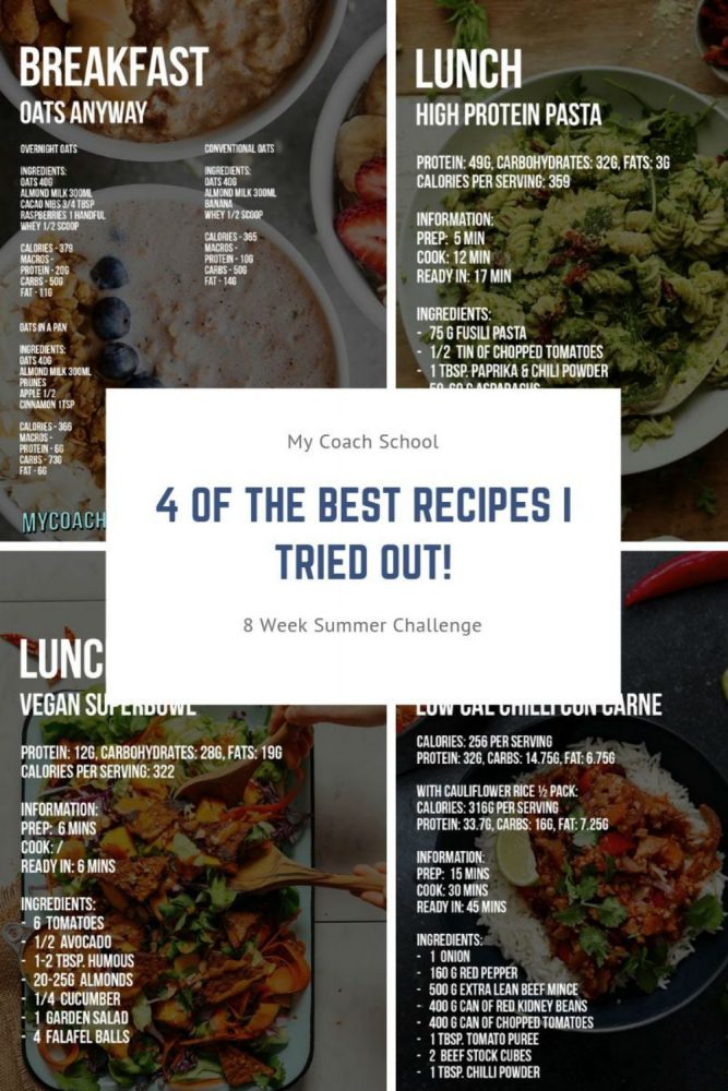 4 summer challenge recipe cards