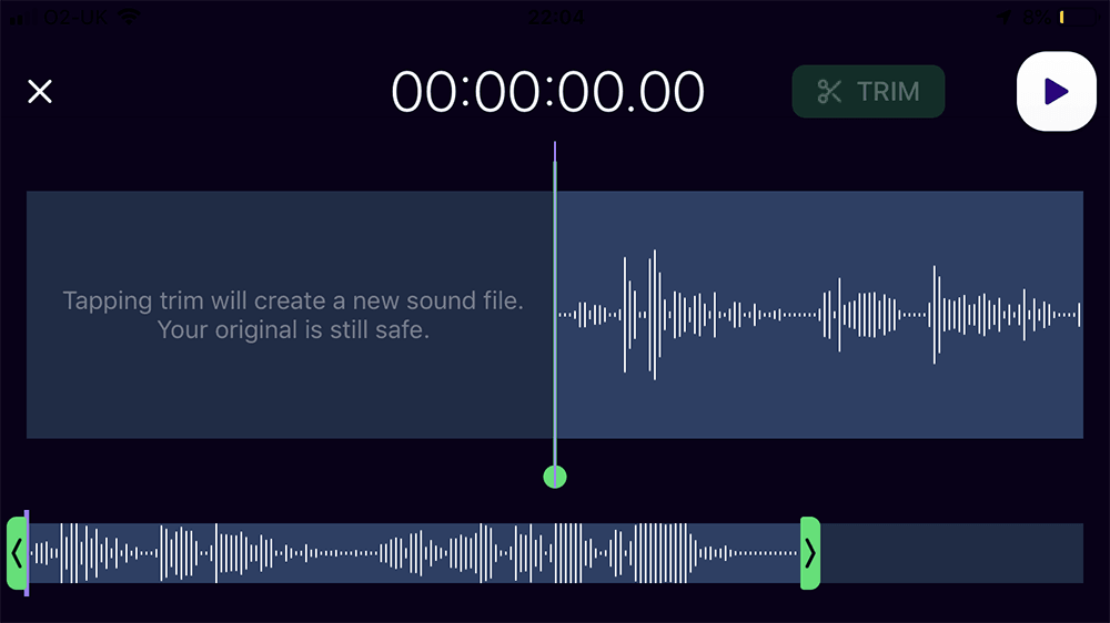Aroundsound editing and trimming