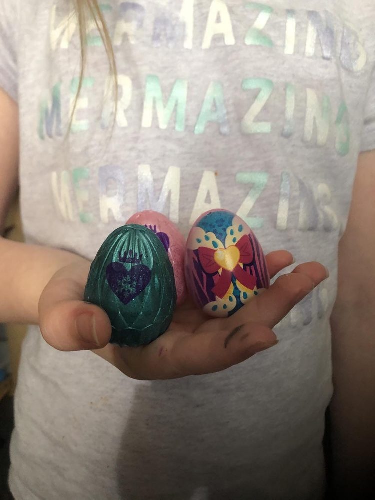 Mia with 3 royal Hatchimals