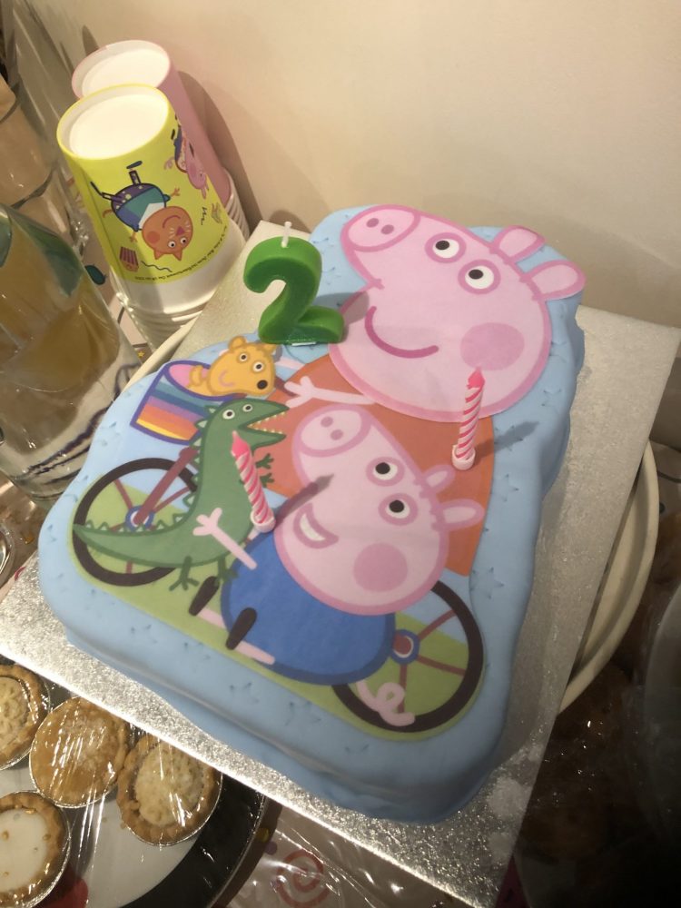 Peppa Pig cake and candles