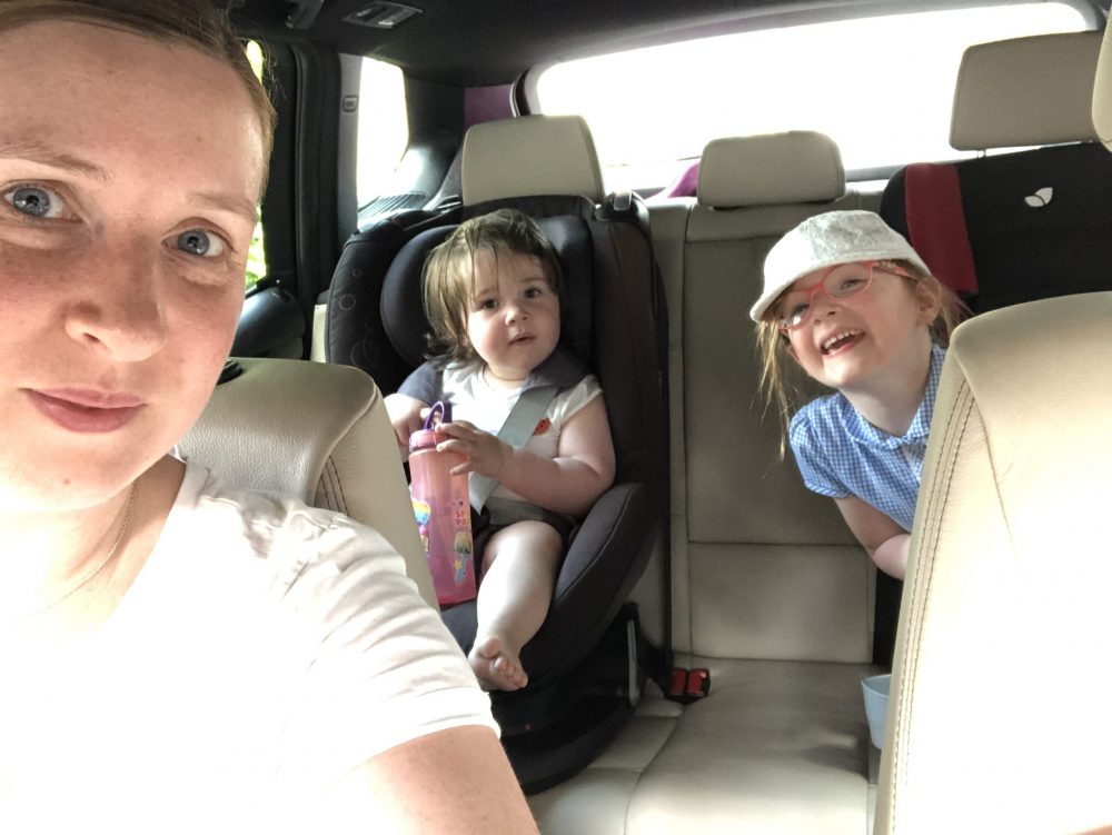 Car selfie with all 3 of us