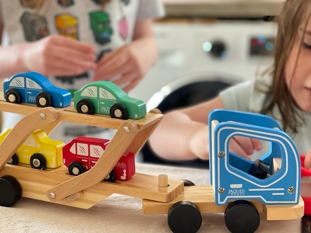 Wooden toy transporter
